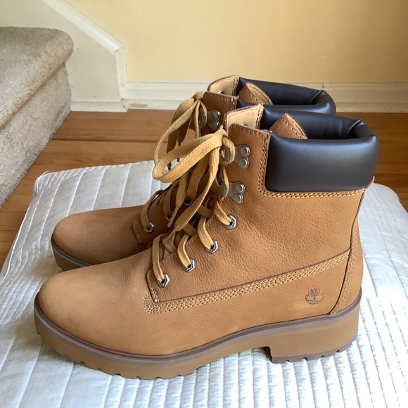 Timberland  Women’s Leather Water Resistant Lace Up Boots Wheat SZ 11 NWOT - Picture 3 of 15